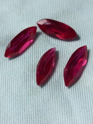 AAA Ruby Corundum Faceted Marquise 2 piece 11 Carat Cabochon Gemstone Gift - Picture 9 of 10
