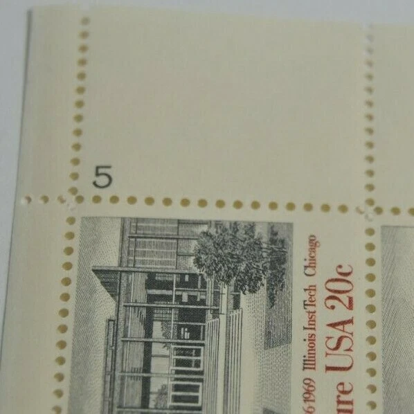 USA 20 Cent Stamps Block of 4 ARCHITECTURE Scott Number 2019-2022 - Image 3 of 4