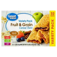 Fruit Grain Cereal Bars Variety Pack Healthy Snack 32 Count Quick Snack