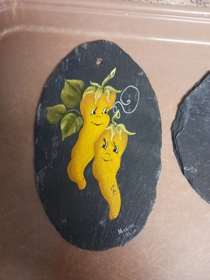 Антропоморфные овощные винтажные сланцы с ручной росписью. 6.  8x5,5 и меньше - Изображение 2 из 4