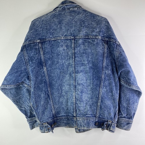 Palmettos Mens M Denim Jacket Acid Washed Vintage 80s Button Front Blue Jean - Picture 6 of 7