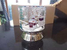 Bath & Body Works SNOWMAN PEDESTAL CANDLE HOLDER 3 WICK NEW