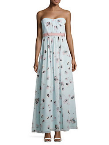 NEW BCBG MAX AZRIA PEARL BLUE COMBO AMBER FLORAL PRINT DRESS FGZ60M26/L471A SZ 6 - Picture 1 of 4