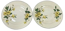 2 Vtg Knowles Yellow Buttercup China Small Tea Cup Saucer Plates Gold Trim USA