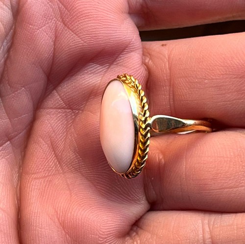 TAILORED ANTIQUE PHONECIAN SILVER FINEST SLEEPING BEAUTY CORAL PINK RING 8 - Picture 11 of 14