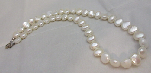 Vintage Natural Pearl Necklace 925 Marked Sterling Silver Lobster Claw Clasp 17" - Picture 4 of 8