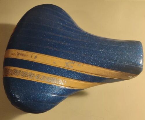 Vintage Original 1970s Persons Blue & White Glitter Sparkle Saddle Bicycle Seat - Picture 2 of 9
