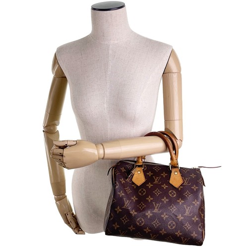 Bolso de Mano Louis Vuitton Speedy 25 Monograma Cuero Tela Marrón 3300 - Imagen 24 de 24