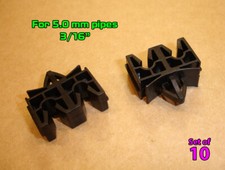 Set Of 10 Double Plastic Brake Line Pipe Mounting Holder Clips 5.0mm 316 Black Set Of 10 Double Plastic Brake Line Pipe Mounting Holder Clips 5.0mm 316 Black
