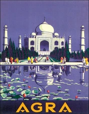 POSTER AGRA TAJ MAHAL MAUSOLEUM INDIA TRAVEL TOURISM VINTAGE REPRO FREE S/H