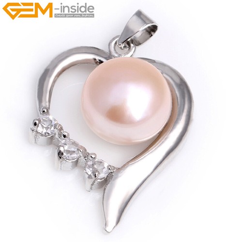 Collana Natale Ciondolo Perla Acqua Dolce Strass Placcato Oro Bianco Gioielli - Foto 7 di 24