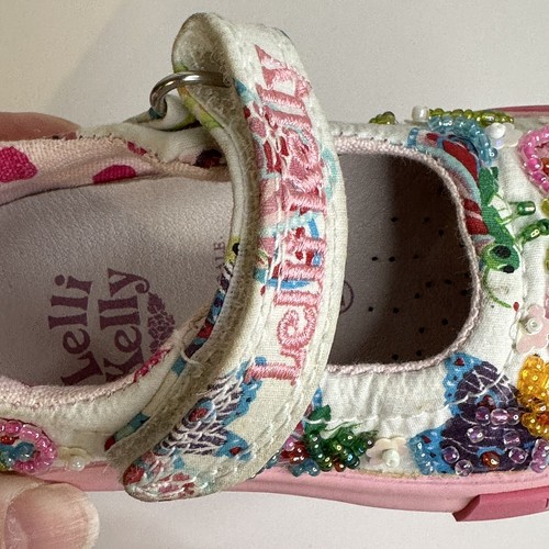 Lelli Kelly Toddler Girls Mary Jane Style Shoes Beaded Butterfly Size EU 20 US 5 - Picture 10 of 13
