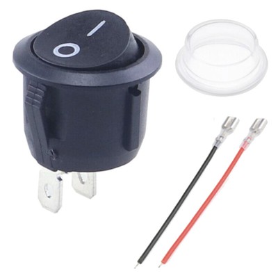 KFZ Kippschalter Wippschalter Schwarz Rund EIN/AUS 2 PIN AC 230V 12V 10A Ø20mm | eBay