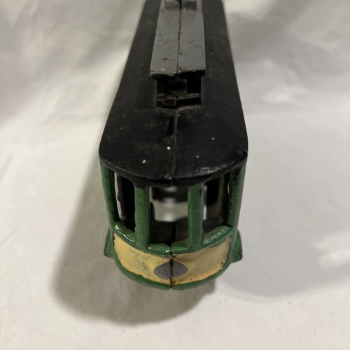 TROLLEY de hierro fundido vintage coche de calle 14 figura de juguete de metal pintado coleccionable B03 - Imagen 3 de 5