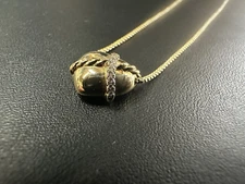 David Yurman 18k Sculpted Diamond Heart Pendant -  18k Box Necklace