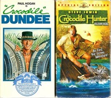Crocodile Dundee VHS & The Crocodile Hunter: Collision Course Lot of 2 Tapes VTG