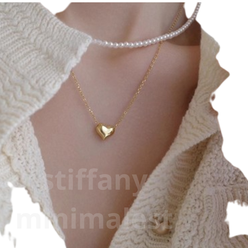 Collar con colgante de amor de plata de ley chapado en oro 18k con personalidad - Imagen 2 de 10