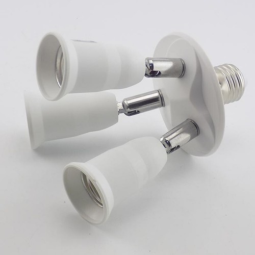 E27 Socket Splitter Base 3 in 1 Adjustable led Light Lamp Bulb Adapter Holder - Picture 5 of 9
