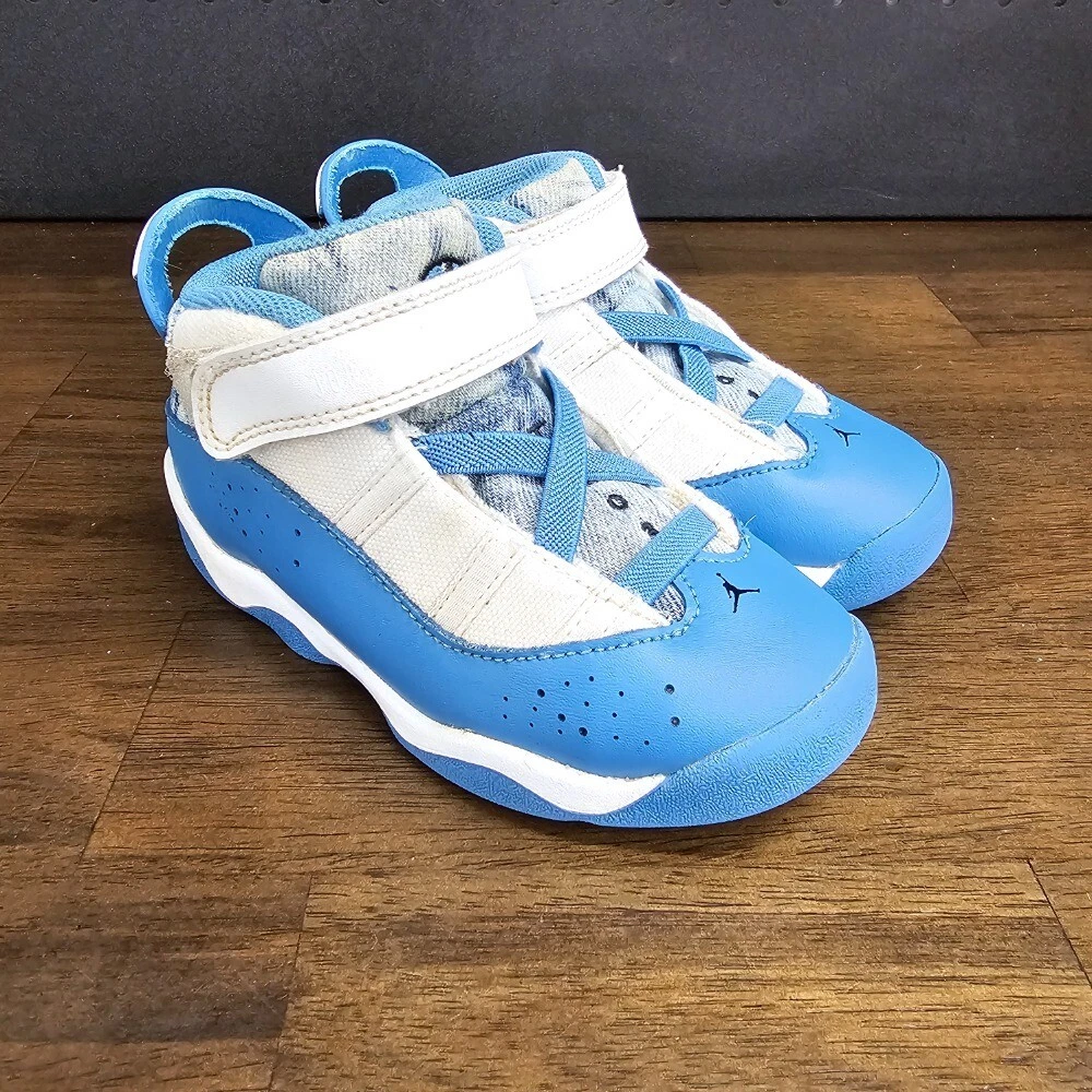 Jordan 6 anelli scarpe bambino bambino 9C stivaletti blu bianco sneakers DM8954 100