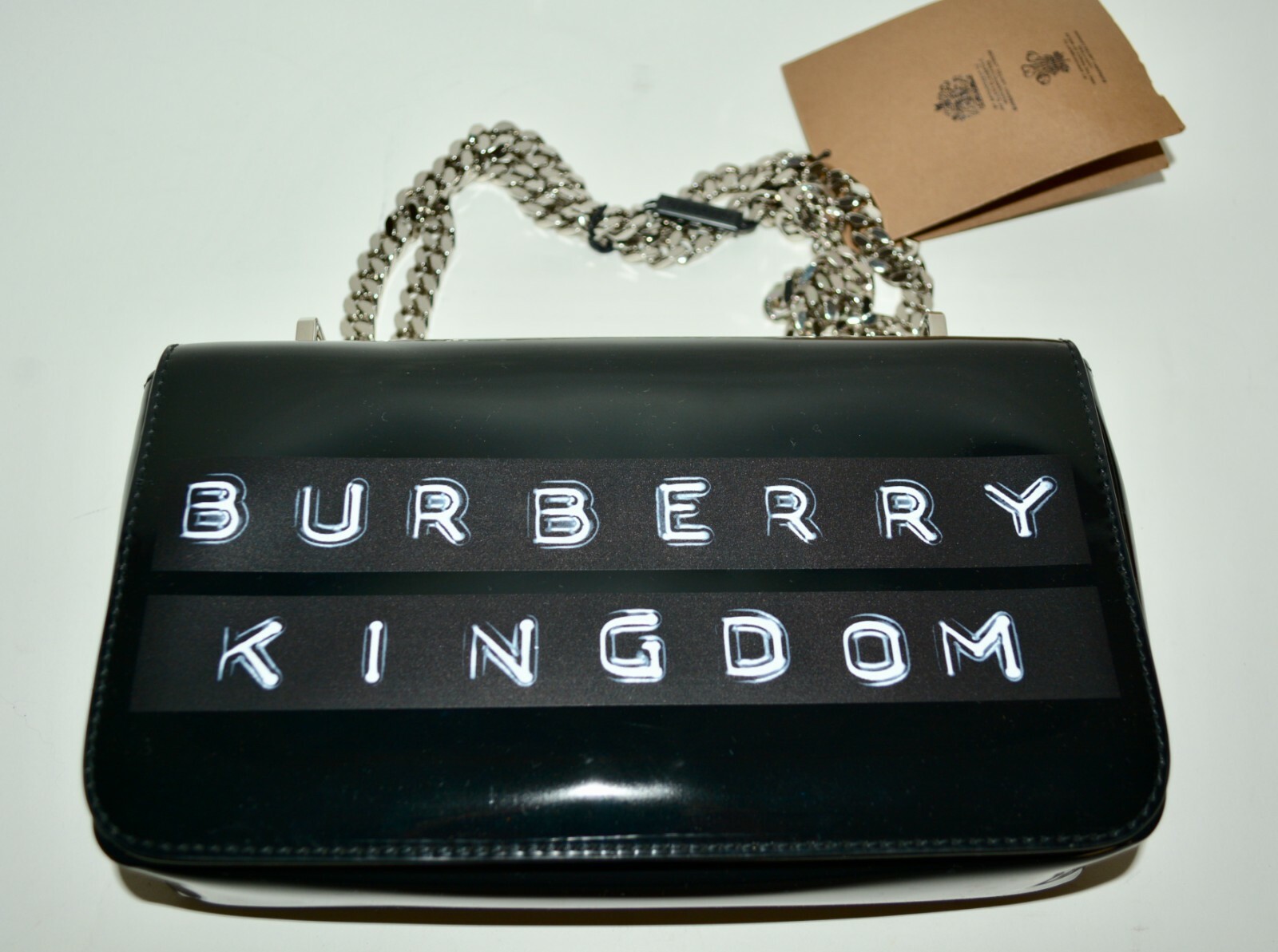 NWT BURBERRY LOLA PATENT LEATHER SHOULDER BAG CLUTCH image 8