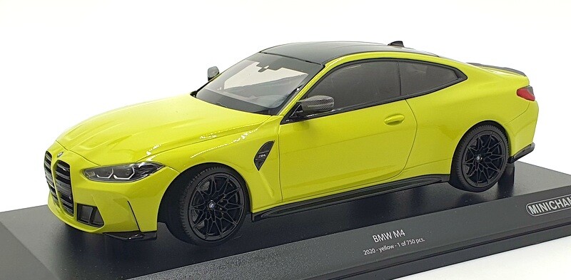 Minichamps 155020120 1/18 BMW M4 2020 Yellow Model Car From