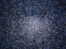 12.5"x16" NAVY/Dark Blue Western Tooled Floral Embossed Cowhide 0.9mm thick #284