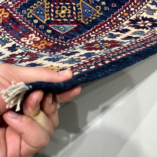 Handmade (2'8" x 10'3") Navy Blue Oriental Afghan Tribal Wool Runner Rug - Picture 9 of 11