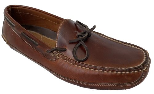 L.L. Bean Brown Leather Driving Loafers Men’s 12 D – Moccasin Style, Excellent