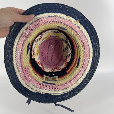 Vintage Miriam Lefcourt Multicolor Straw Sun Hat | eBay display picture 2