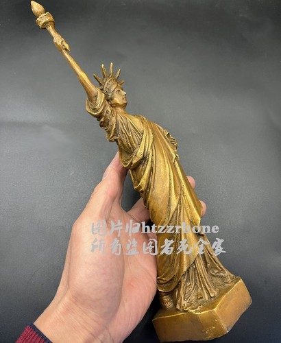 11.5" Brass Statue of Liberty Statue USA Symbol Freedom Collection Home Decor - Picture 4 of 5