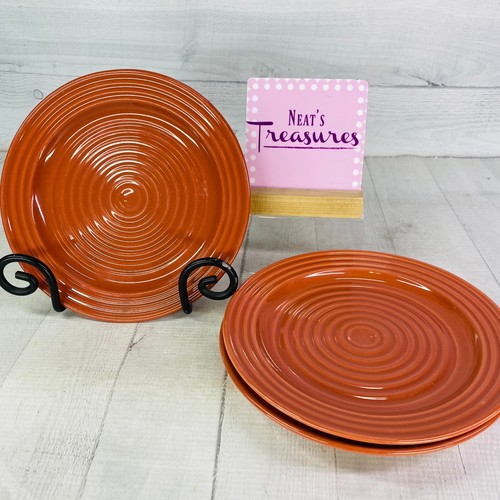 Home Trends Agriduice Orange Embossed Rings Center Oven Safe Salad Plates Set 3 - Picture 1 of 15