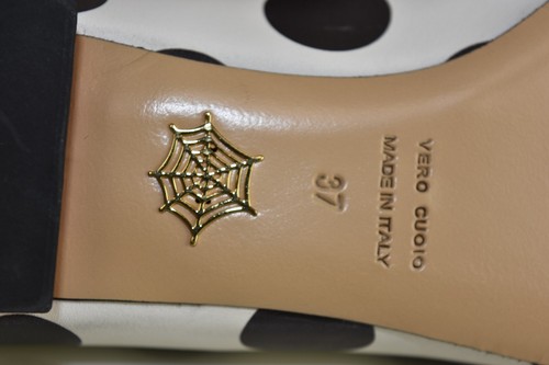 $570 Nuevo Charlotte Olympia Blanco Lunares Cuero Gatito Zapatos Planos 37 40.5 - Imagen 16 de 21