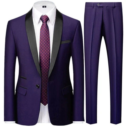 Ensemble de 3 pièces costume de mariage homme manteau pantalon gilet robe de marié blazers veste pantalon - Photo 46/52