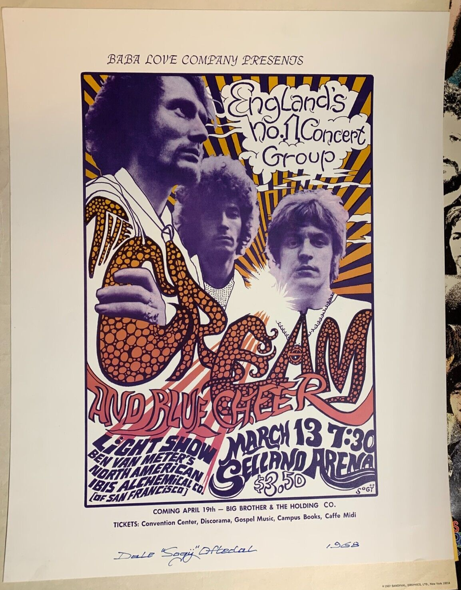 THE CREAM BLUE CHEER MARCH 13, 1968 SELLAND ARENA, CAL CONCERT