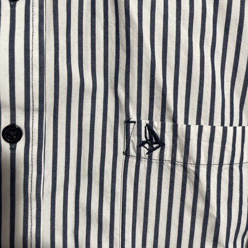 Captain Corsaire Mens Button Shirt Blue Check Large 44 Cotton Long Sleeve Collar - Picture 2 of 11