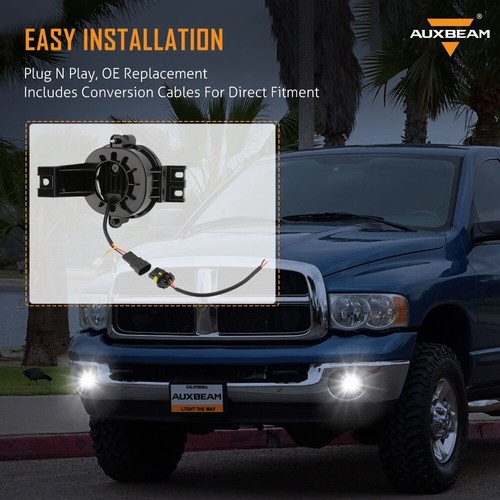 2X Luces antiniebla LED de parachoques para Dodge Ram 1500 2002-2008 2500/3500 2003-2009 - Imagen 10 de 12