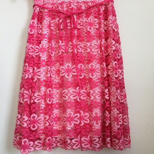 Motherhood Maternity Pink Floral Lace Semi Sheer Short Sleeve V-neck Midi Dress - Picture 8 of 18