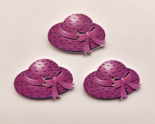 6 x Large hat wooden buttons - Picture 6 of 8