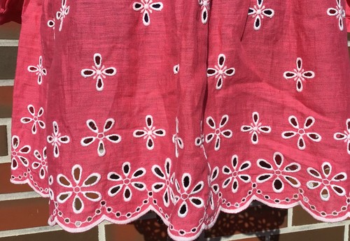 120% LINO Kleid Gr. 38/40 Rosa Lochstickerei in Weiß Neuwertig Damen TOP - Bild 8 von 9