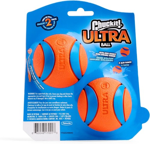 Chuckit Ultra Ball Medium 6,5 cm 2er Pack Ball für Hunde zum Apportieren neu - Bild 3 von 5