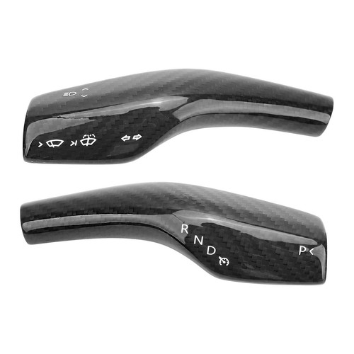 Real Carbon Fiber Steering Wheel Paddle Shift Trim Cover For Tesla Model 3 / Y - Picture 8 of 11