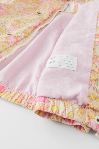 ZARA Kids | Pink | LIGHTWEIGHT FLORAL RAINCOAT 5992/508/620 4-5 - Picture 7 of 17