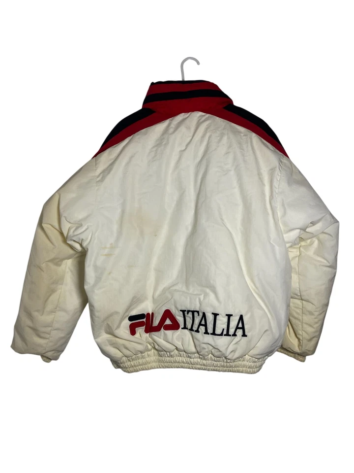 Chaqueta acolchada roja y blanca vintage años 90 Fila Italia talla grande Foto 2 de 4