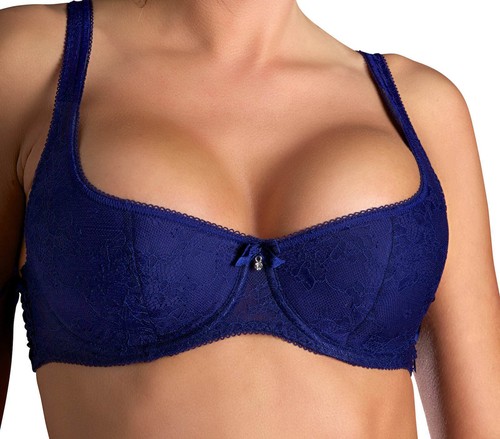 Alegro Floral Jewel Women's Lace overlay Underwire Balconette Bra 9001A - Picture 10 of 10