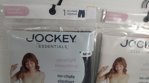 2 Jockey Essentials Seamfree No-Chafe Smoothing Slipshort Black/Beige Sz L - Picture 2 of 10