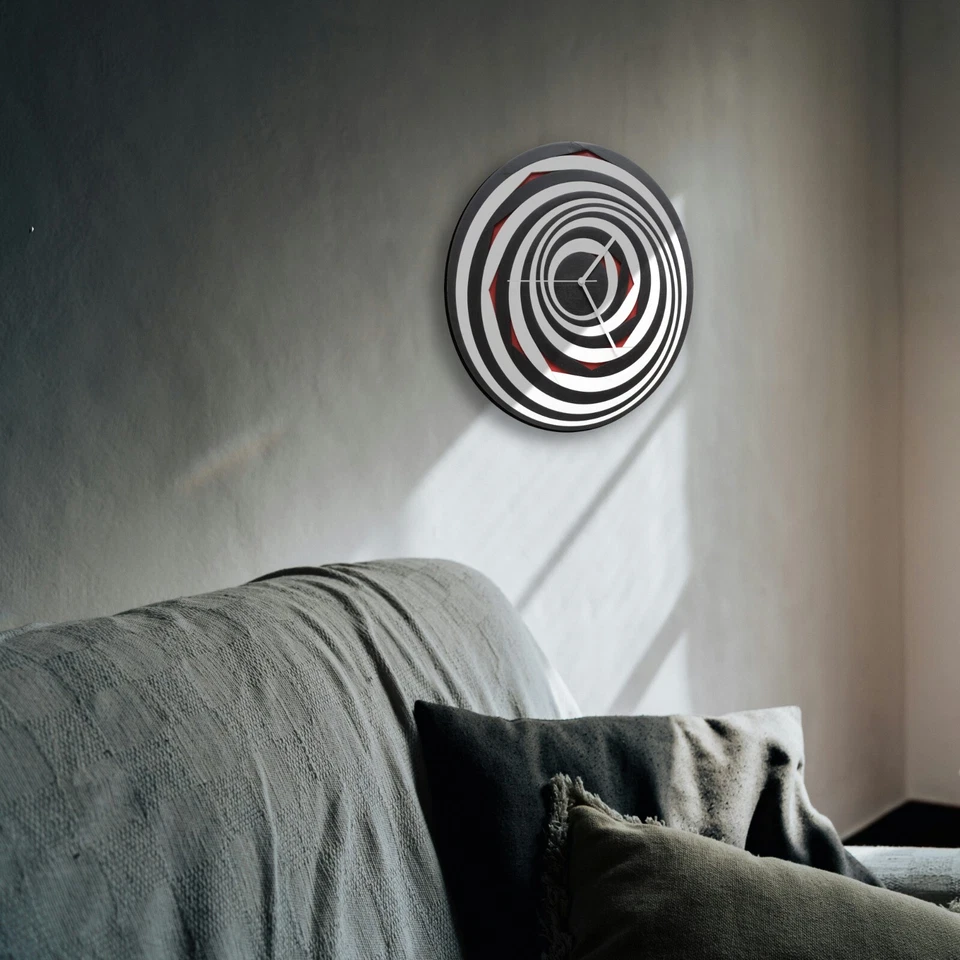 Black & white wall clock with solid dial by ardeola - Black Hole - Image 3 of 4