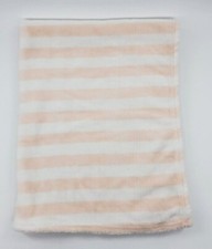Honey Bunny Baby Blanket Peach Striped Soft Fleece Security Lovey Girl B18