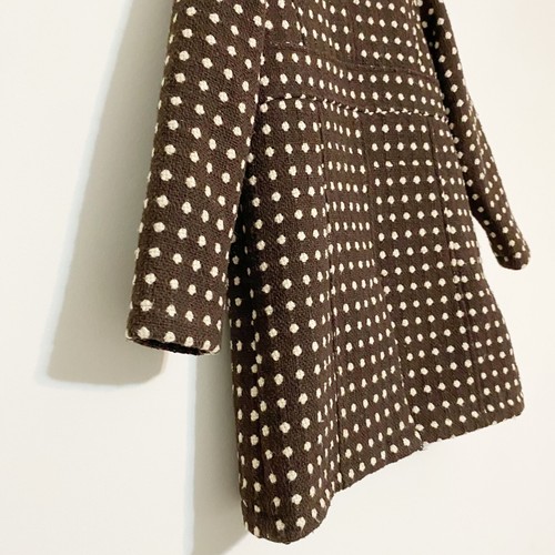 Mini Boden Chocolate Polka-Dot Wool Blend Pea Coat 5-6y - Picture 8 of 12