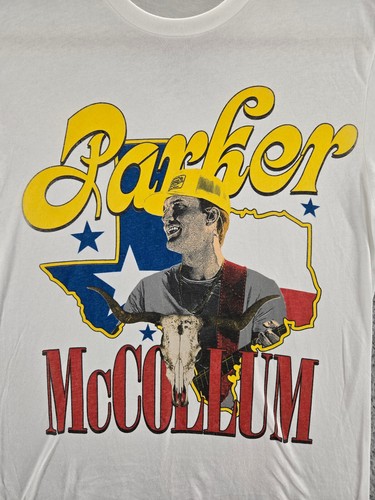 Parker McCollum Shirt Mens Small White Country Music Band Tee Texas Cowboy - Picture 2 of 5