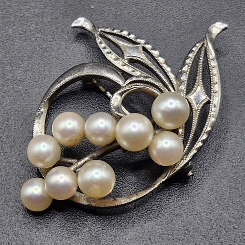 Mela atomica MCM testata in argento sterling 925? Spilla vera perla 1,75" 6g Mark SN - Foto 11 di 24
